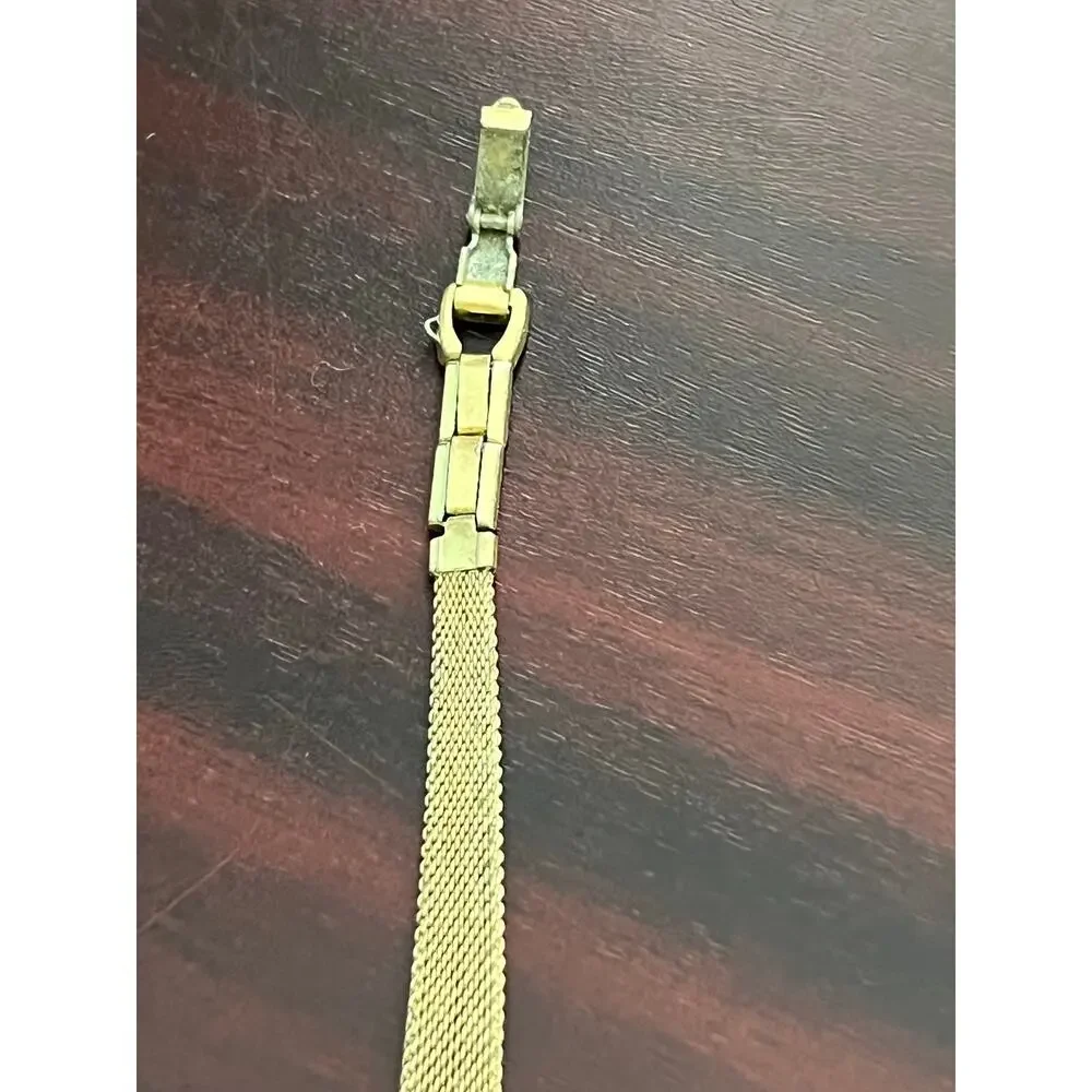 VTG Hamilton Ladies Wrist Watch 10K Gold Filled Art Deco Mesh Bracelet Untested